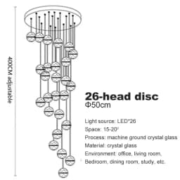 Spiral Staircase Living Room Chandeliers Crystal Ball Led Ceiling Light Lustre Chandelier Modern 2026 Decoration Bedroom Dining