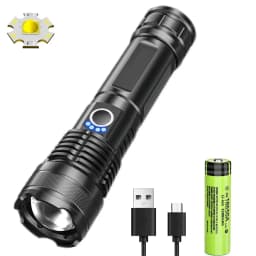 90000LM High Power XHP50 Led Flashlight Rechargeable Torch Zoom Usb Hand Lantern Camping Outdoor Waterproof Emergency