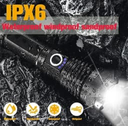 90000LM High Power XHP50 Led Flashlight Rechargeable Torch Zoom Usb Hand Lantern Camping Outdoor Waterproof Emergency
