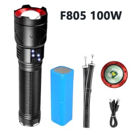 Powerful LED Flashlight Super Bright Spotlight Long Range Zoomable Emergency Torch Outdoor Tactical Flashlight Power Display