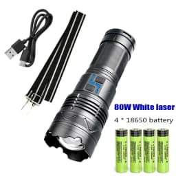 Powerful LED Flashlight Super Bright Spotlight Long Range Zoomable Emergency Torch Outdoor Tactical Flashlight Power Display