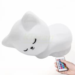 Soft Silicone Cat Seven Colors LED Night Lights USB Rechargeable Children Baby Kids Floor Lamp Creative Cartoon Room Decor Light