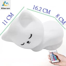 Soft Silicone Cat Seven Colors LED Night Lights USB Rechargeable Children Baby Kids Floor Lamp Creative Cartoon Room Decor Light