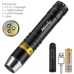 3-in-1 White Yellow 365nm UV LED Flashlight Jewelry Jade Stone Cat Dog Pet Stain Tinea Marker Ore Money Scorpion Detection Light