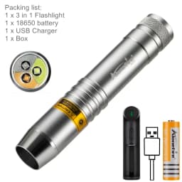 3-in-1 White Yellow 365nm UV LED Flashlight Jewelry Jade Stone Cat Dog Pet Stain Tinea Marker Ore Money Scorpion Detection Light