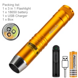 3-in-1 White Yellow 365nm UV LED Flashlight Jewelry Jade Stone Cat Dog Pet Stain Tinea Marker Ore Money Scorpion Detection Light
