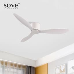 SOVE Ceiling Fan White Low Floor Ultra Thin 17cm DC Ceiling Fan With Remote Control Simple Ceiling Fans Without Light 220V