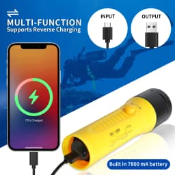 Diving Flashlight 3000LM CERR LED focus long waterproof night submersible fishing IPX8 outdoor underwater strong penetrati