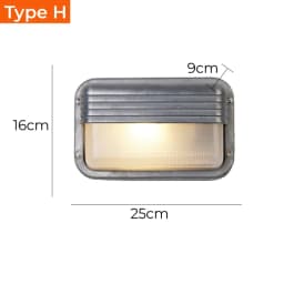 Outdoor Retro LED Wall Lamp E27 Industrial Vintage IP65 Waterproof Glass Ceiling Sconce Bathroom Garden Porch Wall Light Fixture