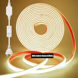 220V Dimmable COB LED Neon Strip Light 288Leds/M IP67 With Switch/Dimmer EU Plug Flexible Adhesive Tape for Home Garden Lighting