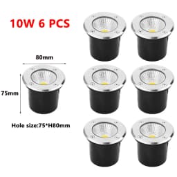 6PCS Outdoor Garden Lighting IP67 Waterproof LED Underground Light 5W10W15W Buried Light Garden Landscape Light 110V220V 12V