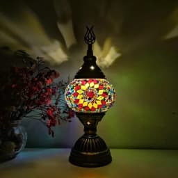 Mosaic Table Lamp Vintage Art Deco Handcrafted Lamparas De Mesa Mosaic Glass Bed Light Lamparas Con Mosaicos Night Lights
