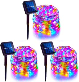 4Pack 400 LED Solar Light Outdoor Lamp String Lights For Holiday Christmas Party Waterproof Fairy Lights Garden Garland Copper