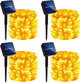 4Pack 400 LED Solar Light Outdoor Lamp String Lights For Holiday Christmas Party Waterproof Fairy Lights Garden Garland Copper