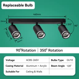 GU10 Spot Led Track Light Fixture 110V 220V Ceiling Spot Lighting Indoor for Living Room Decor Ceiling Chandelier Led Spotlights
