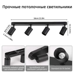 GU10 Spot Led Track Light Fixture 110V 220V Ceiling Spot Lighting Indoor for Living Room Decor Ceiling Chandelier Led Spotlights