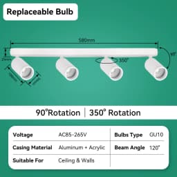 GU10 Spot Led Track Light Fixture 110V 220V Ceiling Spot Lighting Indoor for Living Room Decor Ceiling Chandelier Led Spotlights
