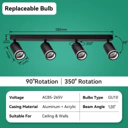 GU10 Spot Led Track Light Fixture 110V 220V Ceiling Spot Lighting Indoor for Living Room Decor Ceiling Chandelier Led Spotlights