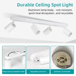 GU10 Spot Led Track Light Fixture 110V 220V Ceiling Spot Lighting Indoor for Living Room Decor Ceiling Chandelier Led Spotlights