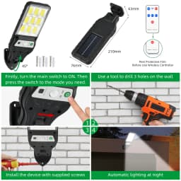 2025 350000LM Outdoor Solar Lights Motion Sensor Solar Waterproof Security Wall Lighting Garden Wall Courtyard Path Lighting