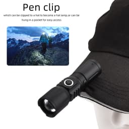 High Power Zoom Beam Light LED Lighting Mini Flashlight Type-C Usb Rechargeable Portable Pocket Torch Home Outdoor 16340 Battery