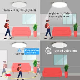 Radar Ceiling Lights Led Motion Sensor Light 220V Bathroom Induction Lamp for Porch Hallways Corridor Balcony Smart Ceiling Lamp