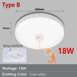 Radar Ceiling Lights Led Motion Sensor Light 220V Bathroom Induction Lamp for Porch Hallways Corridor Balcony Smart Ceiling Lamp