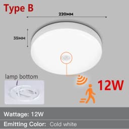 Radar Ceiling Lights Led Motion Sensor Light 220V Bathroom Induction Lamp for Porch Hallways Corridor Balcony Smart Ceiling Lamp