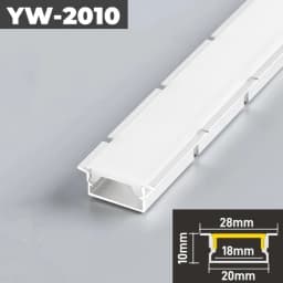 Curved U/YW-Style LED Aluminum Profile Recessed Bendable Aluminum Channel Silicone Diffuser Ceiling Floor Decor Bar Strip Lights