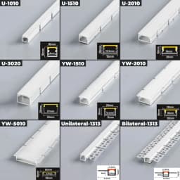 Curved U/YW-Style LED Aluminum Profile Recessed Bendable Aluminum Channel Silicone Diffuser Ceiling Floor Decor Bar Strip Lights