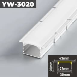 Curved U/YW-Style LED Aluminum Profile Recessed Bendable Aluminum Channel Silicone Diffuser Ceiling Floor Decor Bar Strip Lights