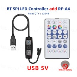 DC / USB Bluetooth SPI LED Music Controller 5V 12V 24V 2048 Pixel Smart APP Dimmer RF Remote for WS2812 WS2811 Magic Light Strip