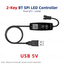 DC / USB Bluetooth SPI LED Music Controller 5V 12V 24V 2048 Pixel Smart APP Dimmer RF Remote for WS2812 WS2811 Magic Light Strip
