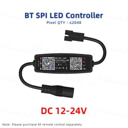 DC / USB Bluetooth SPI LED Music Controller 5V 12V 24V 2048 Pixel Smart APP Dimmer RF Remote for WS2812 WS2811 Magic Light Strip