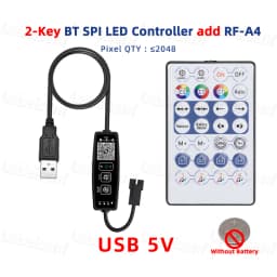 DC / USB Bluetooth SPI LED Music Controller 5V 12V 24V 2048 Pixel Smart APP Dimmer RF Remote for WS2812 WS2811 Magic Light Strip