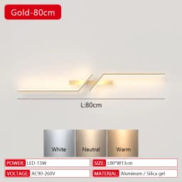 Modern LED Wall Lamp Minimalist Led 13W-18W Light Bedroom Bedside Long Strip Wall Sconces Living Room Home Indoor Lighting