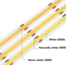 12V COB LED Strip Set 1M 2M 3M 4M 5M 320 Chips/M 3000K 4000K 6000K Dimmable Kitchen Room Light Tape + Power Adapter Touch Switch