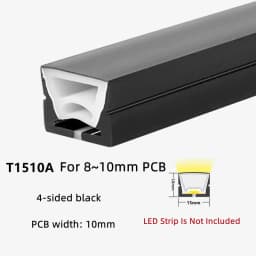 Recessed Black Silicone Tube LED Neon Light Flexible Rope Channel Diffuser WS2811 WS2812B Outdoor Waterproof Ribbon Strip Lights