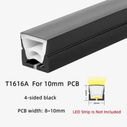 Recessed Black Silicone Tube LED Neon Light Flexible Rope Channel Diffuser WS2811 WS2812B Outdoor Waterproof Ribbon Strip Lights