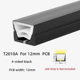 Recessed Black Silicone Tube LED Neon Light Flexible Rope Channel Diffuser WS2811 WS2812B Outdoor Waterproof Ribbon Strip Lights