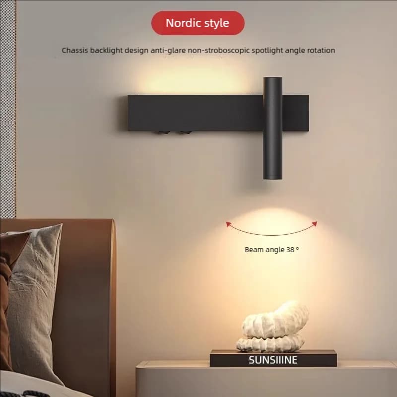 Bedroom Bedside LED Wall Lamp Atmosphere Lamp Modern And Simple Living Room Background Wall Lamp Corridor Wall Spotlight