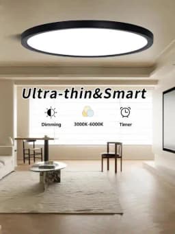 Smart Ceiling Lights 0.94 Inch Remote APP Control Ultra Thin Dimmable Modern Round LED Ceiling Lamp Bedroom Dining Room Kitchen