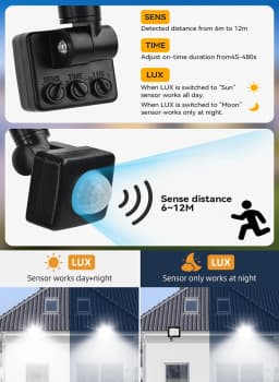LED Floodlight PIR Motion Sensor Outdoor Light 20W 30W 50W 100W  200W AC220V Waterproof Outdoor Projector Spotlight For Garden