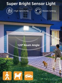 LED Floodlight PIR Motion Sensor Outdoor Light 20W 30W 50W 100W  200W AC220V Waterproof Outdoor Projector Spotlight For Garden