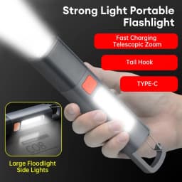 LED XPE Mini Portable Torch Super Bright COB Side Lights Zoomable Waterproof Outdoor Fishing Hunting Camping Flashlight