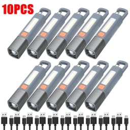 LED XPE Mini Portable Torch Super Bright COB Side Lights Zoomable Waterproof Outdoor Fishing Hunting Camping Flashlight
