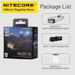 NITECORE NU25 MCT UL USB-C Rechargeable Headlamp Multiple Color Temperatures Headlight for Trail Running Trekking Backpacker