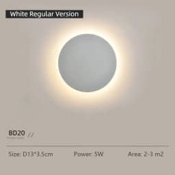 Nordic Minimalist Round LED Wall Light, Modern Villa Sconce, Stylish Decor for Corridor, Entrance, Porch, Bedroom Outdoor Home