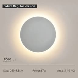 Nordic Minimalist Round LED Wall Light, Modern Villa Sconce, Stylish Decor for Corridor, Entrance, Porch, Bedroom Outdoor Home
