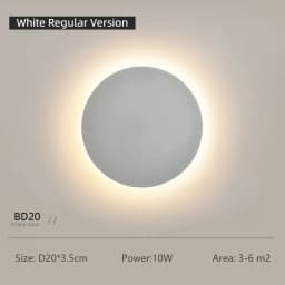 Nordic Minimalist Round LED Wall Light, Modern Villa Sconce, Stylish Decor for Corridor, Entrance, Porch, Bedroom Outdoor Home
